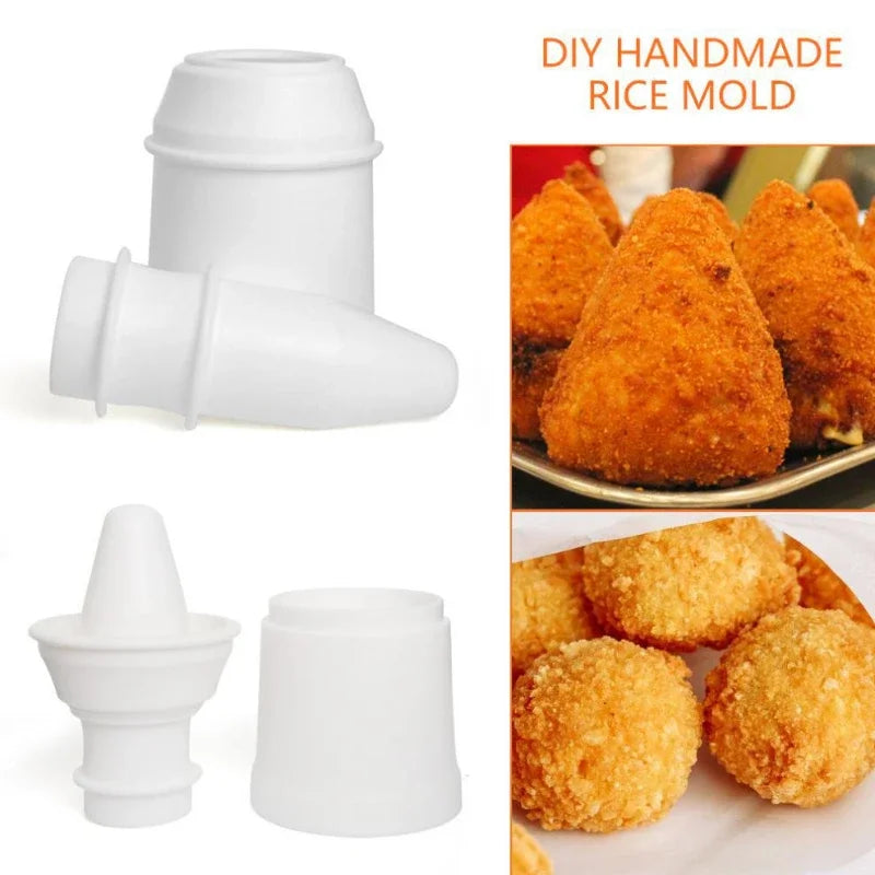 DIY Rice Ball /Sushi Maker Mold Tool Manufacture of Rice Balls Gourmet Molds Cone and Round Rice Ball Maker Kitchen Gadget Set
