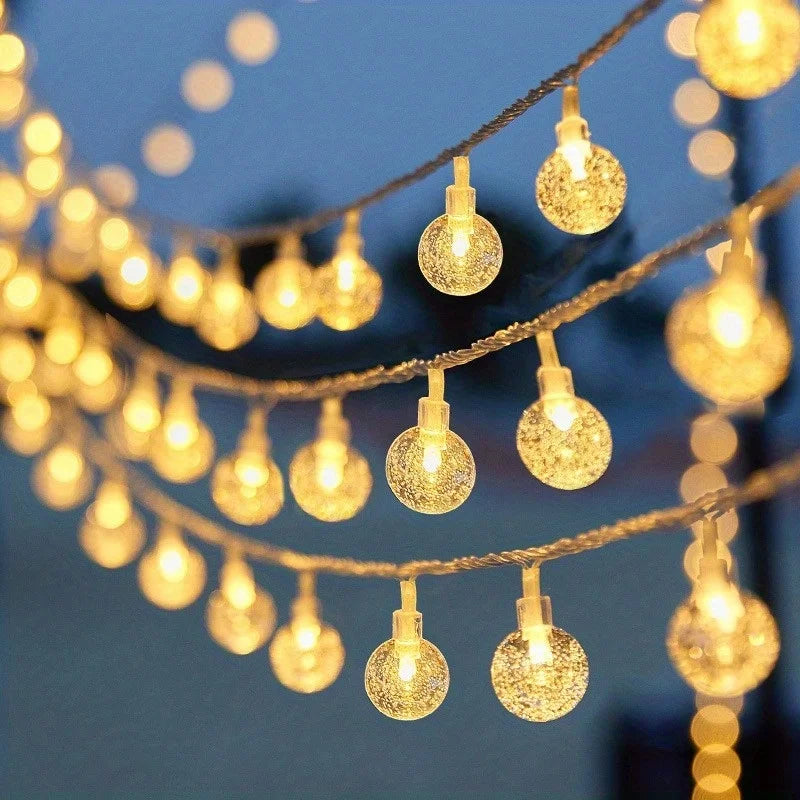 1PC Solar String Lights Outdoor Waterproof LED Bollard Garden Patio Decorative Lighting Battery Powered Pathway Fairy Lights
