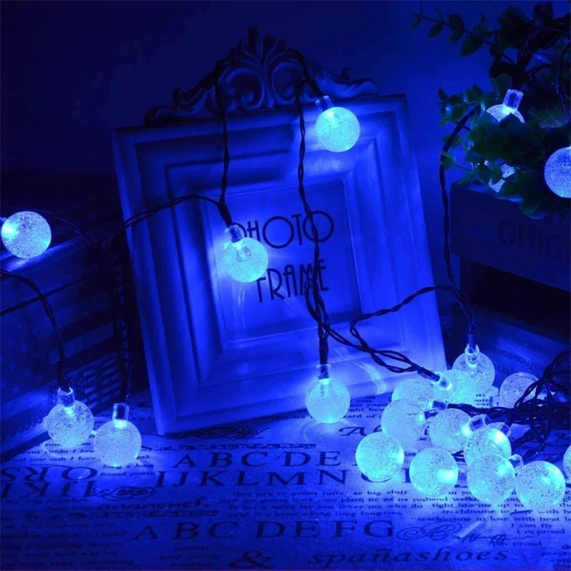 Solar Lights for Outside LED Solar String Lights Waterproof Crystal Globe Light with 8 Modes Garden Light Party Wedding Decor