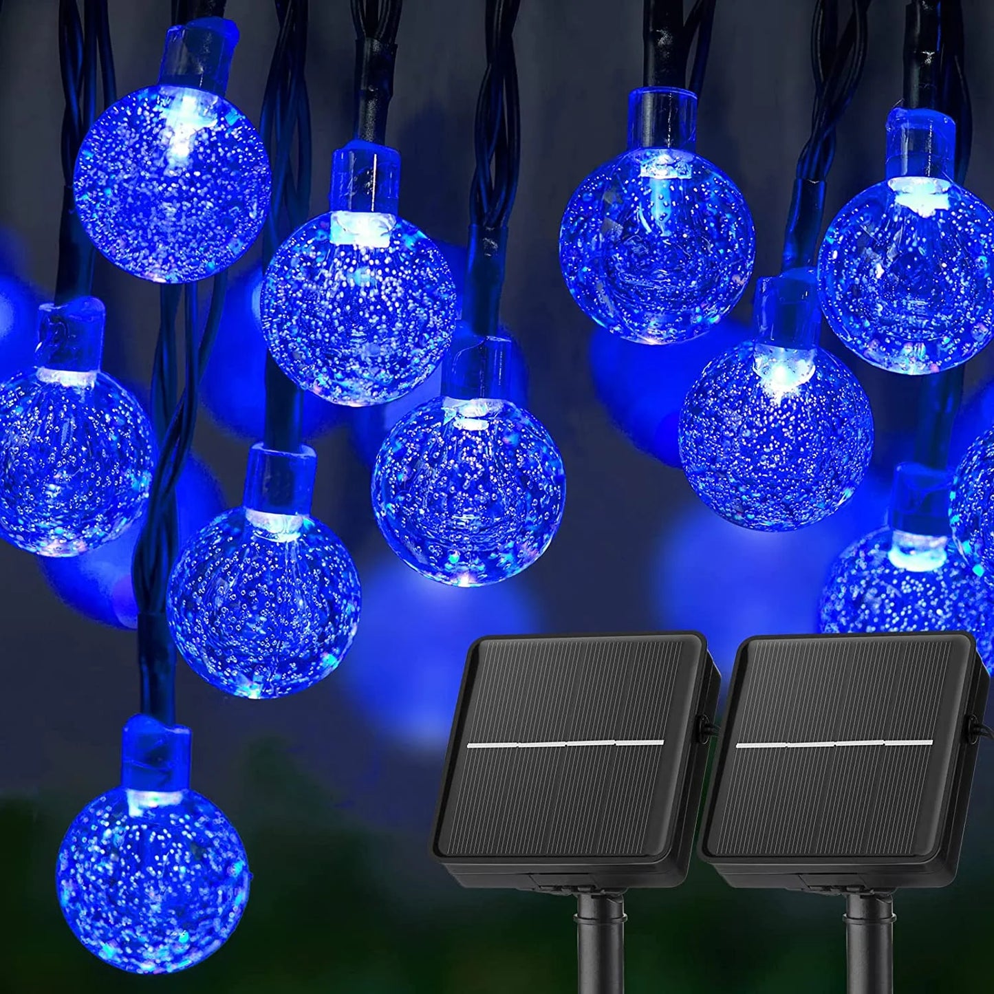 Solar Lights for Outside LED Solar String Lights Waterproof Crystal Globe Light with 8 Modes Garden Light Party Wedding Decor