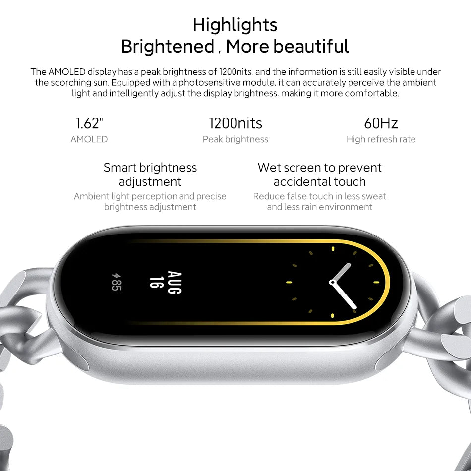Global Version Xiaomi Smart Band 9 150+ Sports Modes Sleep Monitoring 1.62" AMOLED Display 21-day Battery Mi Wrist Sport Watch