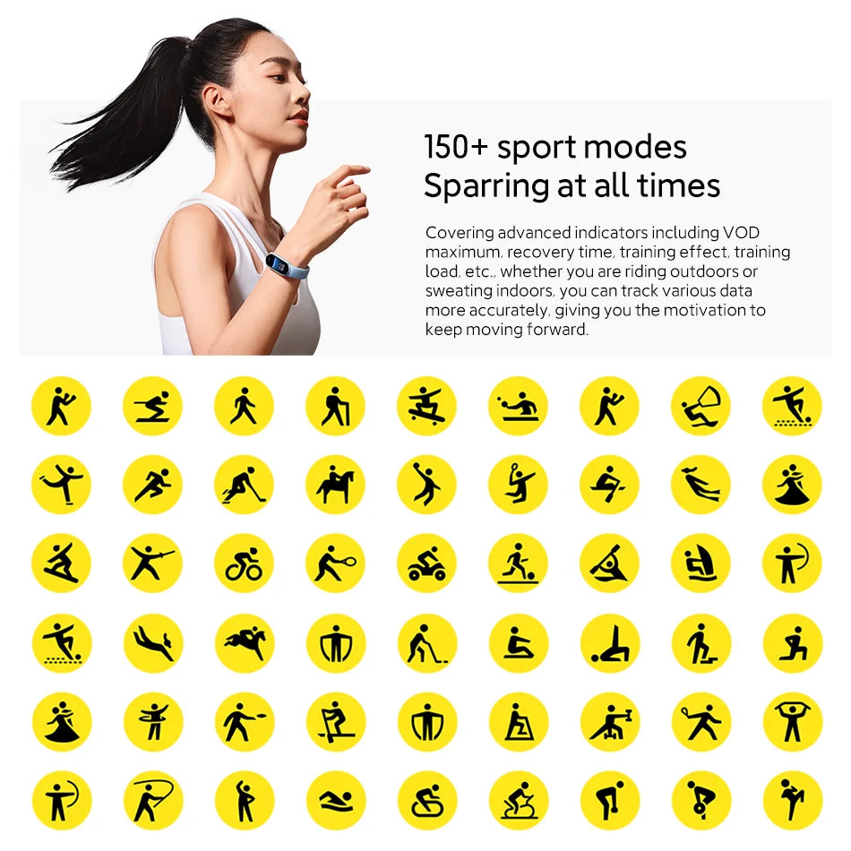 Global Version Xiaomi Smart Band 9 150+ Sports Modes Sleep Monitoring 1.62" AMOLED Display 21-day Battery Mi Wrist Sport Watch