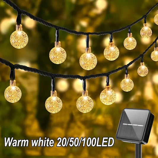 1PC Solar String Lights Outdoor Waterproof LED Bollard Garden Patio Decorative Lighting Battery Powered Pathway Fairy Lights